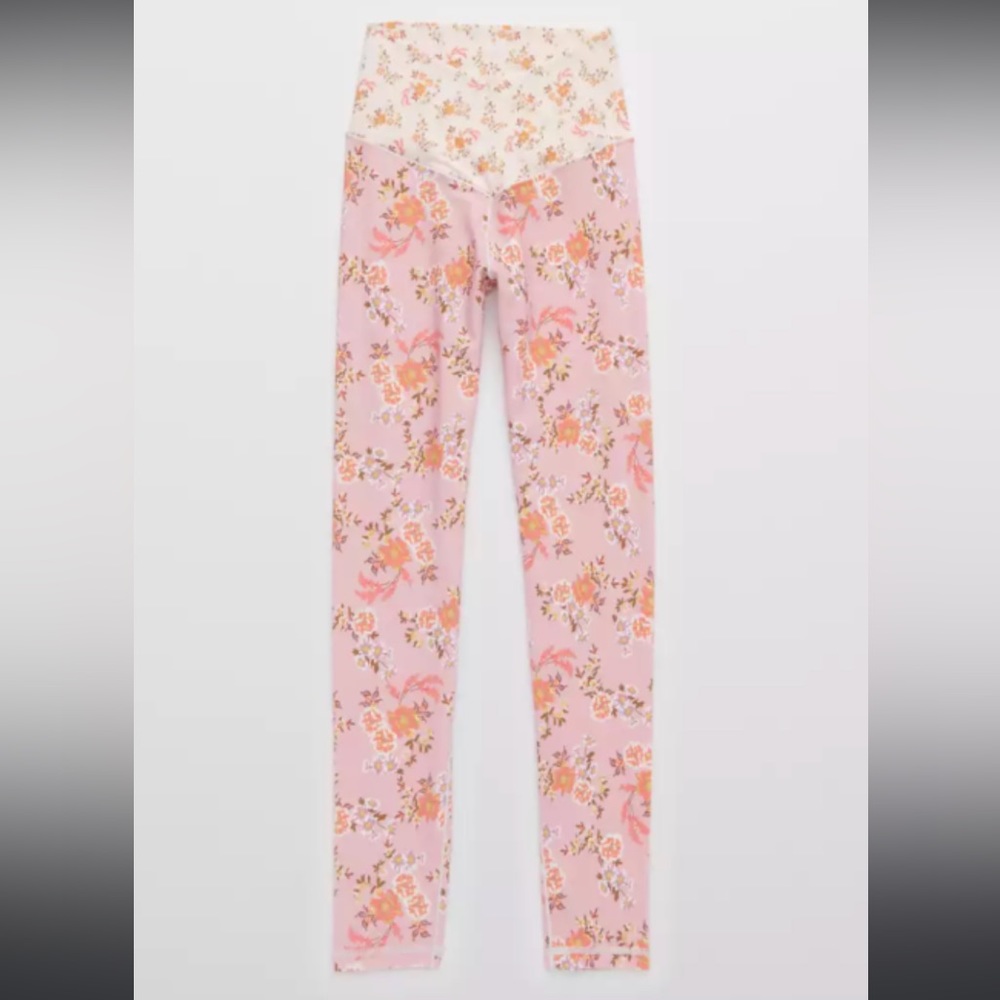 Offline by Aerie Real Me 7/8 Hi-Rise Crossover Floral Country Pink Leggings M - Picture 4 of 9
